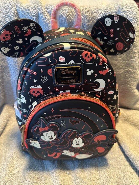 Loungefly Disney Mickey & Minnie Halloween Ears Glow-in-the-Dark Mini Backpack -